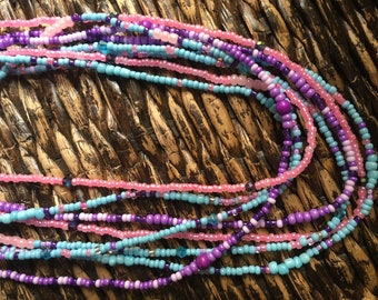 Zodiac Sign Inspired Colors Set of 4- Waist Beads, Belly Beads/ Elastic Thread Waist Beads