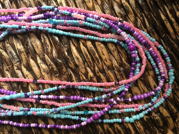 Zodiac Sign Color Waist Beads: Elastic Belly Bead Set