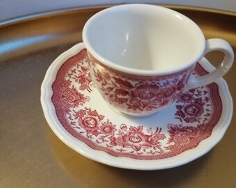 1 Espresso-Tasse  und 1 Untertase / FASAN ROT Villeroy&Boch