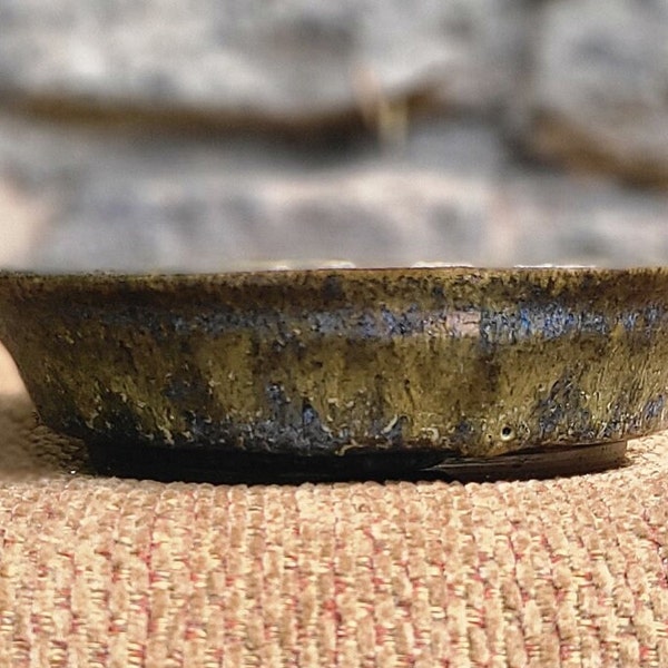 Bonsai Pot - 5 3/4"x 1 1/2" Mossy Green Glossy Glazed Stoneware
