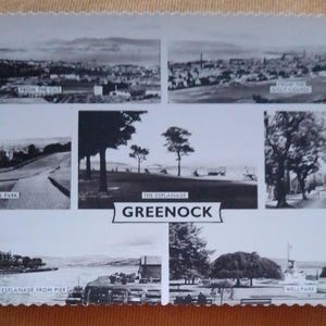 Greenock Esplanade Pier Wellpark Union Street Lyle Park D 6261 Valentinstag Echte Foto Postkarte Postal unbenutzt