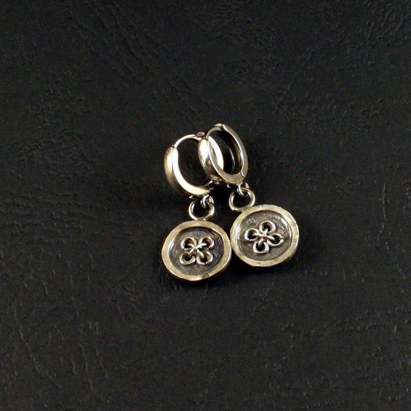 Hoop Earrings With Turquoise & Sterling Silver Pearls & Saucer main image 1