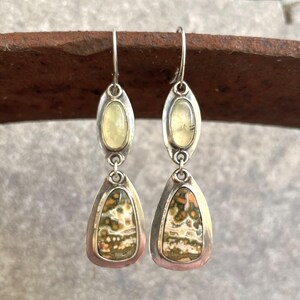 Handmade jasper gemstone earrings for women