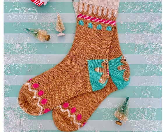 Gingerbread Dreams Sock Knitting Pattern - Digital only