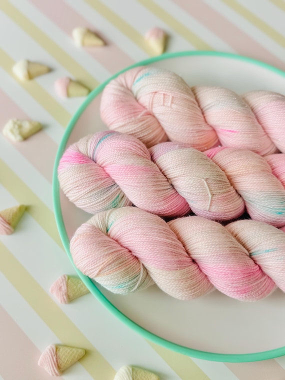 Tickle Me Pink Hand Dyed Yarn- from Pastel Dreams Collection