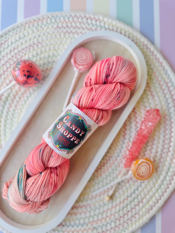 Peach Melba Swirl-Lollipop Lane Collection- Hand Dyed Yarn