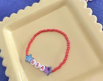 USA Stretchy Beaded Bracelet for Child
