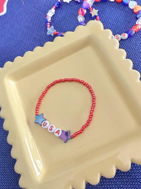 USA Stretchy Beaded Bracelet for Child