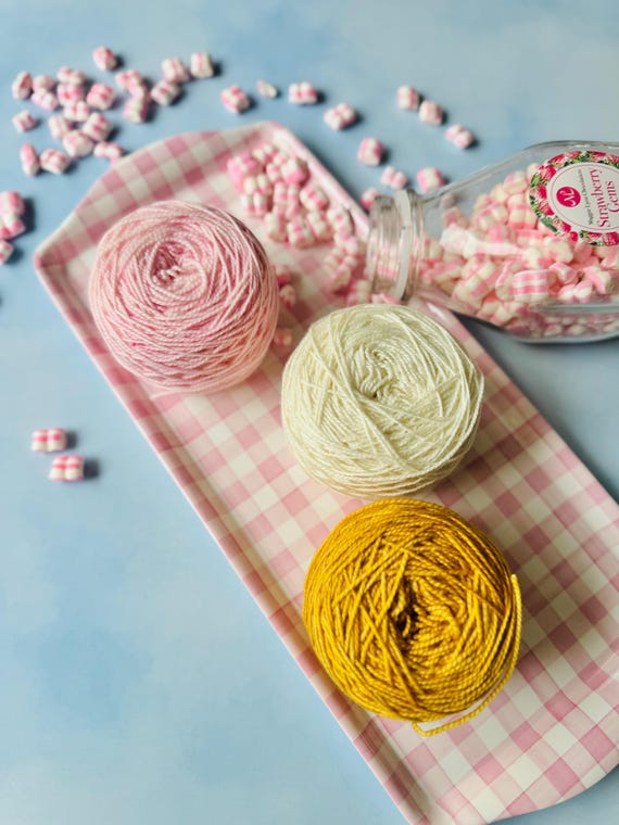 Strawberries, Cream, & Honey sock yarn set