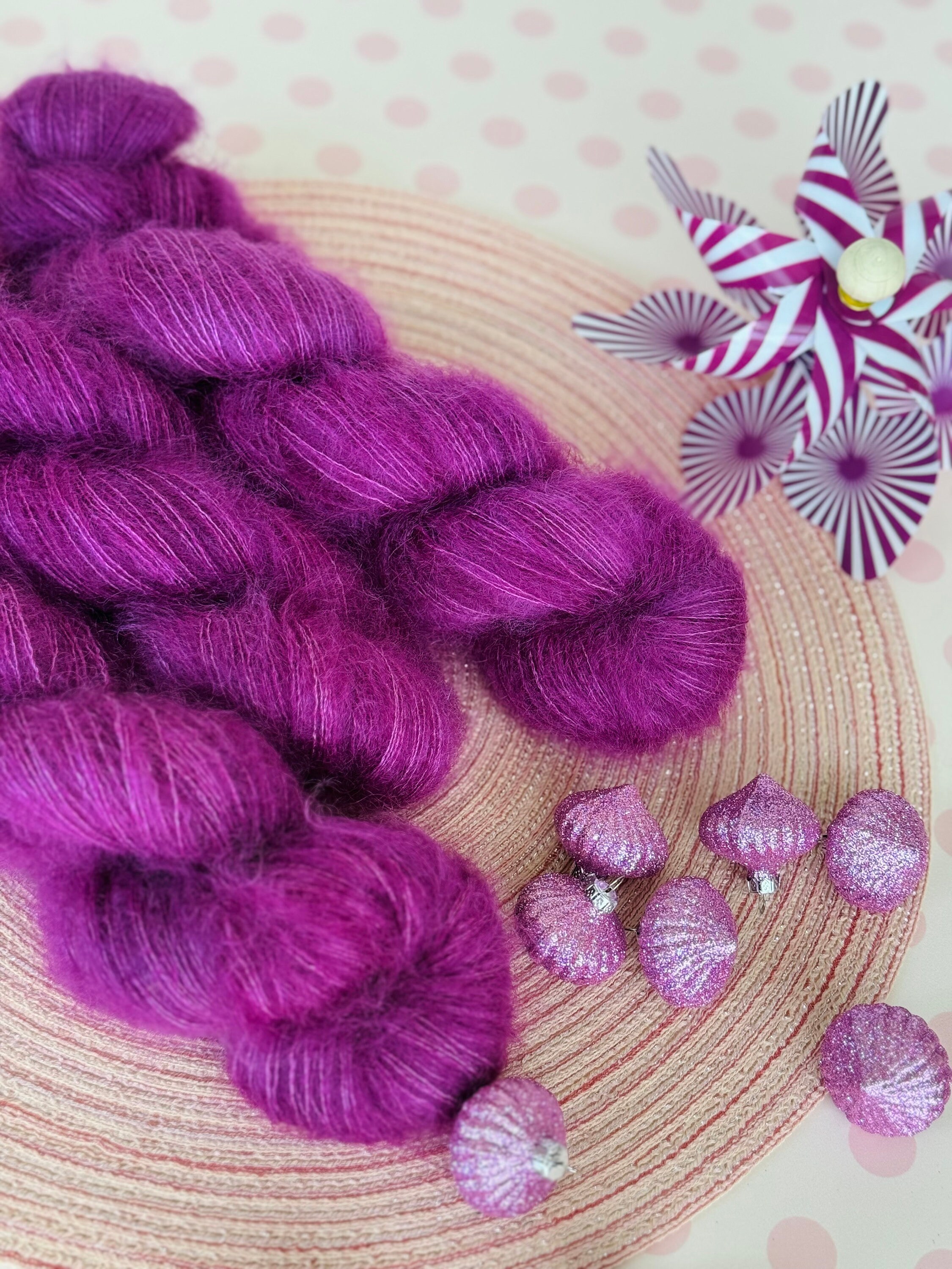 Boysenberry Pie Cotton Candy Mohair Yarn