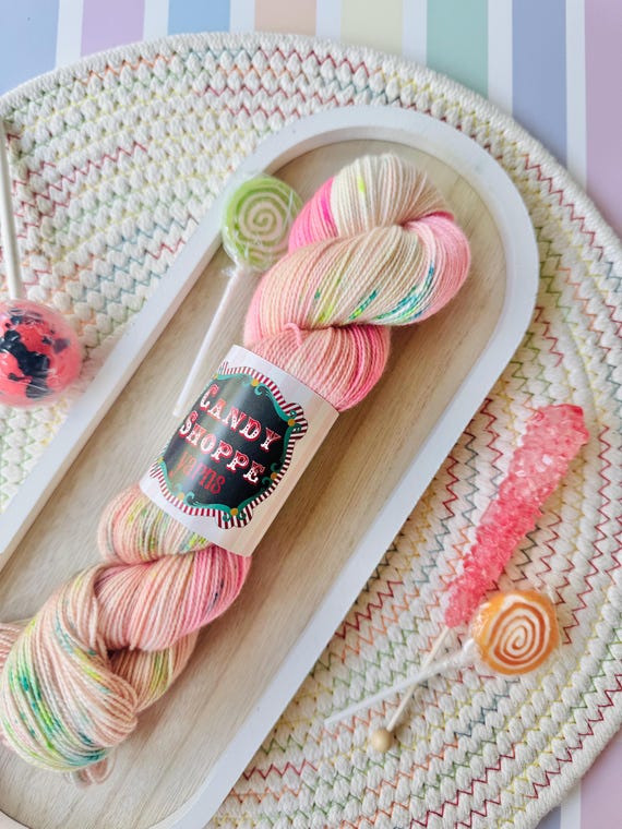 Strawberry Cream Float-Lollipop Lane Collection- Hand Dyed Yarn