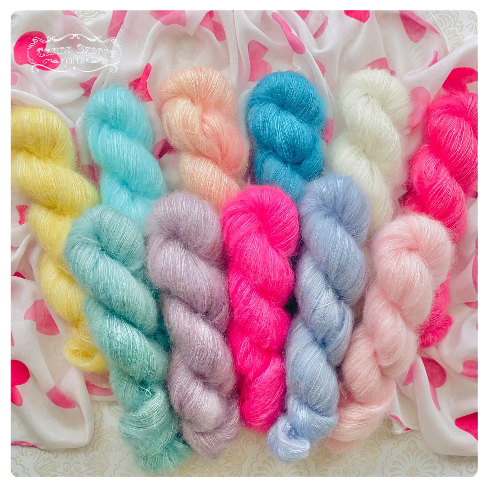 Bubble Gum Cotton Candy Mohair Yarn Etsy
