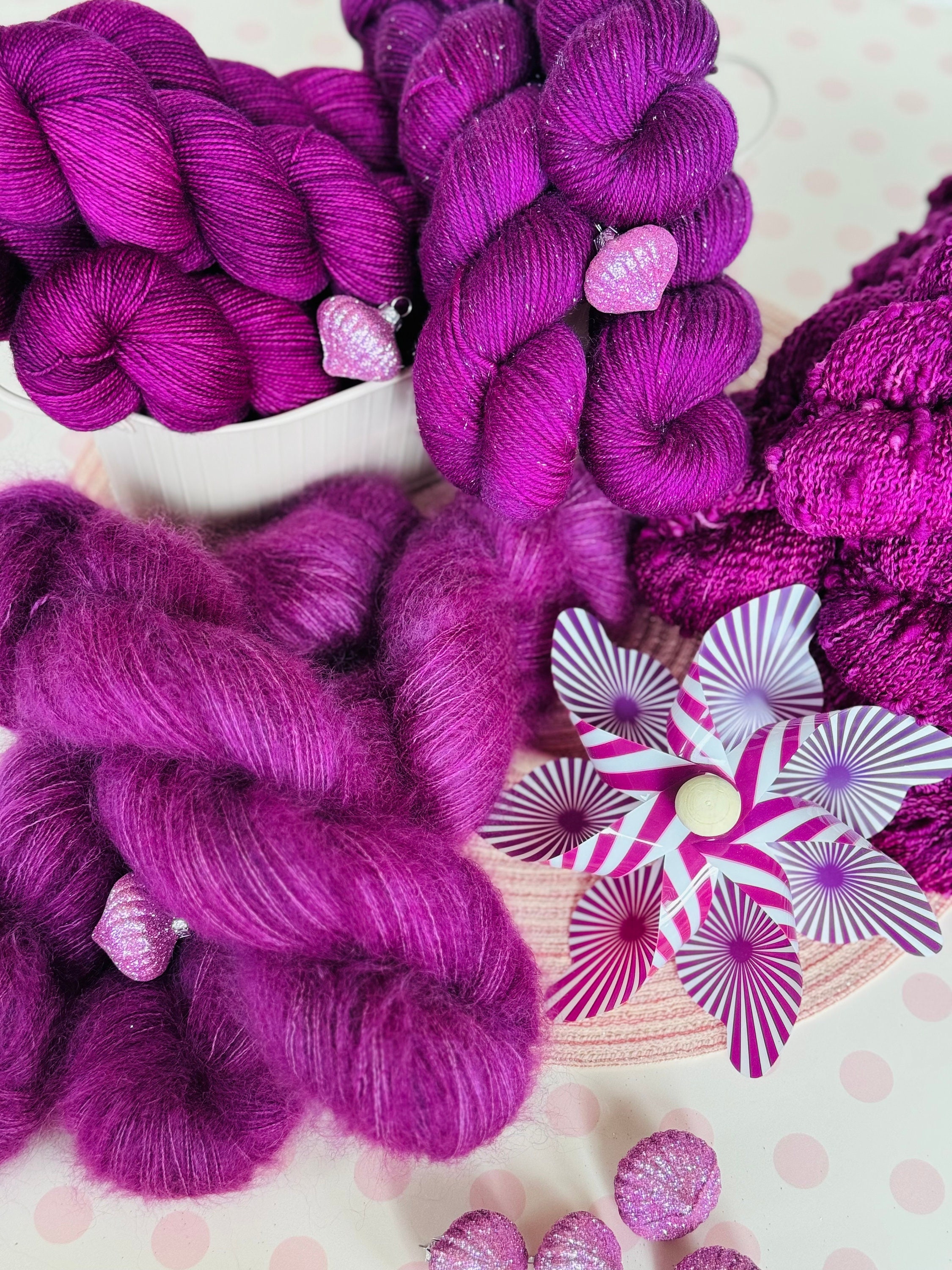 Boysenberry Pie Cotton Candy Mohair Yarn
