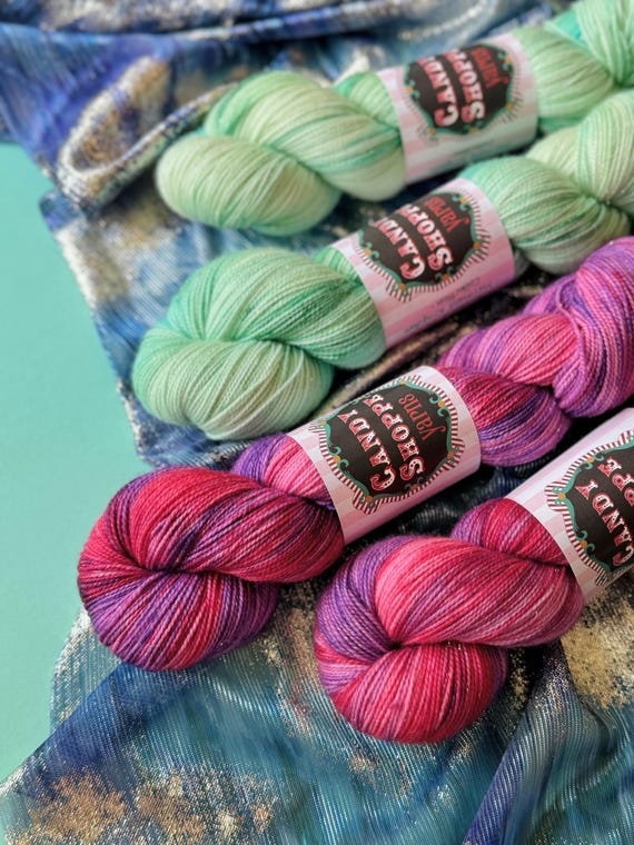 Siren’s Song + Fish Scales and Mermaid Tails 4 Skein Shawl Kit - Fingering weight yarn
