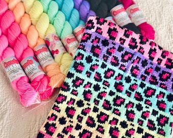 Lisa Frank Inspired Neon Hand Dyed Yarn Collection