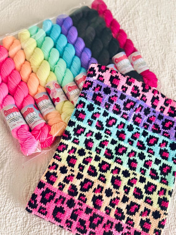 Lisa Frank Inspired Neon Hand Dyed Yarn Collection