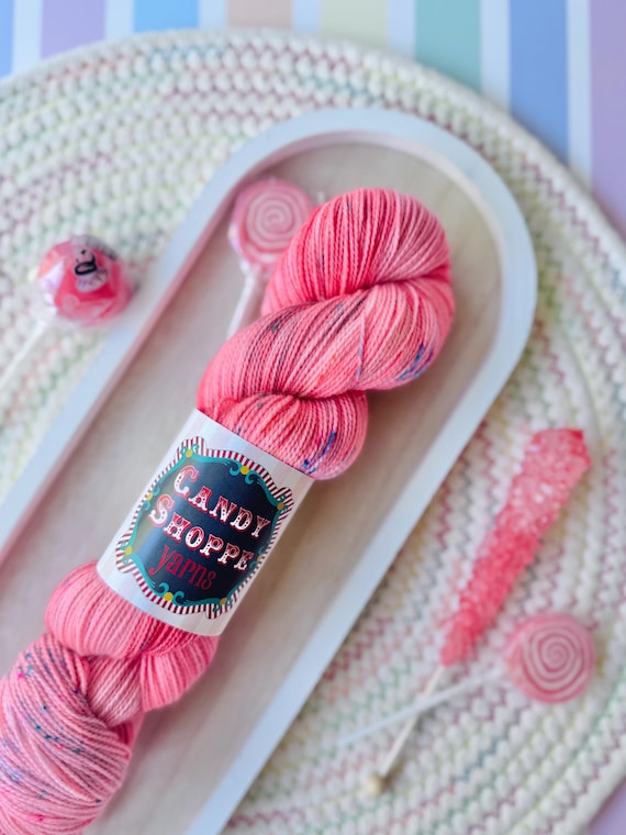 Pink Parlor Cream-Lollipop Lane Collection- Hand Dyed Yarn