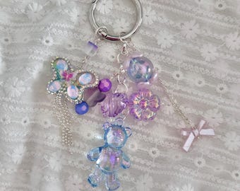 Chéri Charms - Iridescent Blue and Purple Cluster Bag Charm