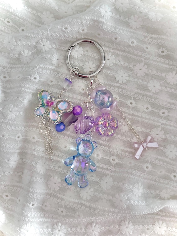 Chéri Charms - Iridescent Blue and Purple Cluster Bag Charm
