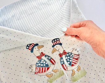 American Geese Repurposed Drawstring Bag - Made from Kitchen Tea Towel