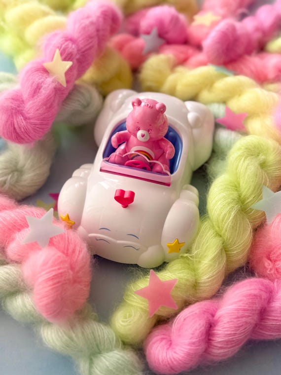 Cloudy Cuddles Cotton Candy Mohair Minis - hand dyed yarn