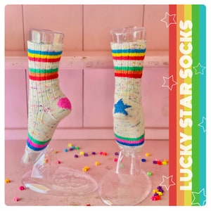 Lucky Star Socks Knitting Pattern - Digital only