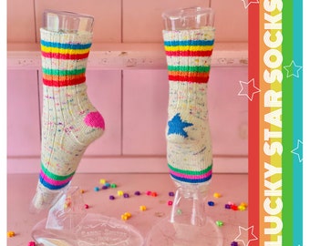 Lucky Star Socks Knitting Pattern - Digital only