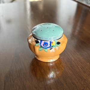 Vintage Japanese Lusterware Sugar Shaker / Muffineer | Hand Painted Floral Porcelain, “Made in Japan” 1930s Kitchen Collectible