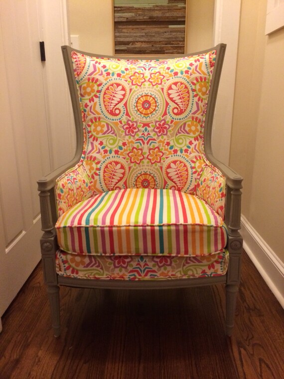 Items similar to SOLD Vintage Reupholstered Chair on Etsy