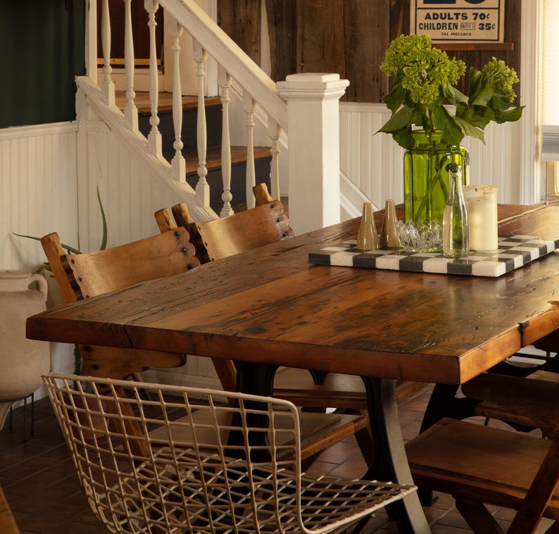 Reclaimed Wood Farmhouse Dining Table - Etsy