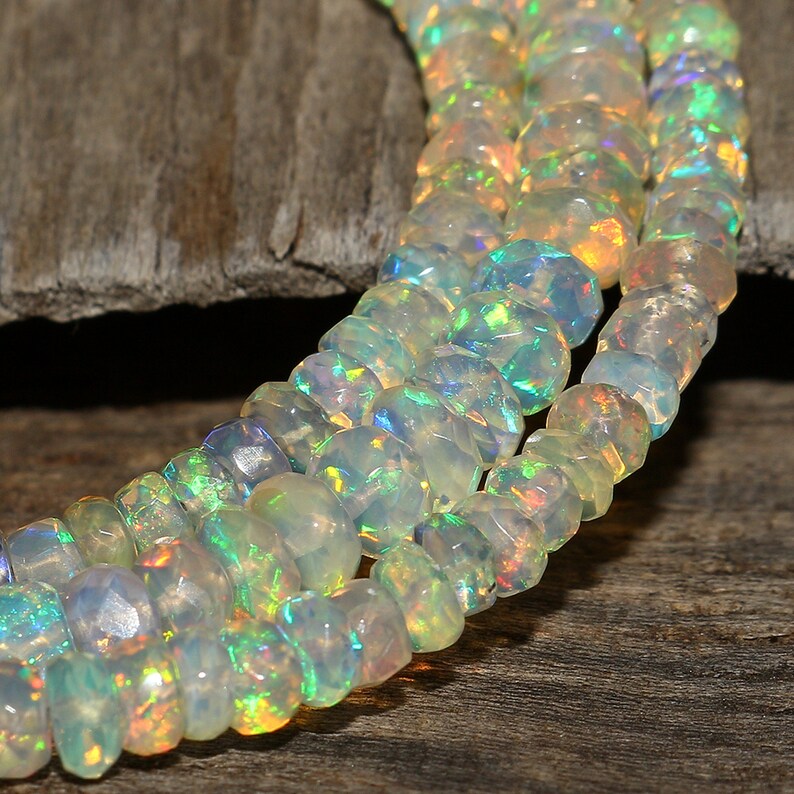 AAA Opal Quality Faceted Opal Beads DDL1086 Opal Beads Good Quality Ethiopian Opal Beads Ethiopian Opal Faceted Strand Fire Opal