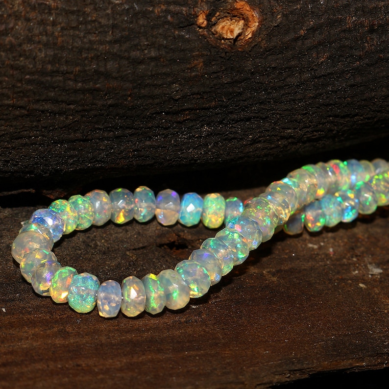 AAA Opal Quality Faceted Opal Beads DDL1086 Opal Beads Good Quality Ethiopian Opal Beads Ethiopian Opal Faceted Strand Fire Opal