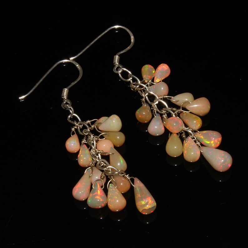 Opal Drops Earrrings Pear Drops Jewelry Stunning Opal Earrings Opal Jewelry Natural Ethiopian Opal Drops