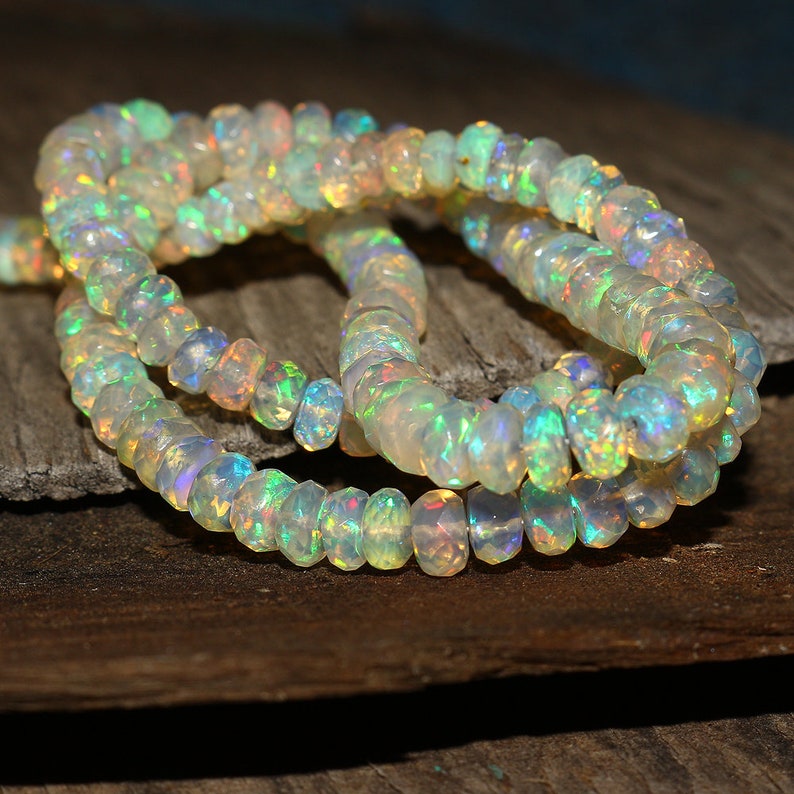 AAA Opal Quality Faceted Opal Beads DDL1086 Opal Beads Good Quality Ethiopian Opal Beads Ethiopian Opal Faceted Strand Fire Opal