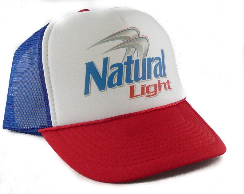Natural Light beer Trucker Hat Mesh Snap Back cap RWB Etsy
