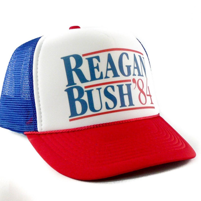 Reagan Bush 1984 hat Trucker Hat Mesh Hat Snap Back Hat rwb | Etsy