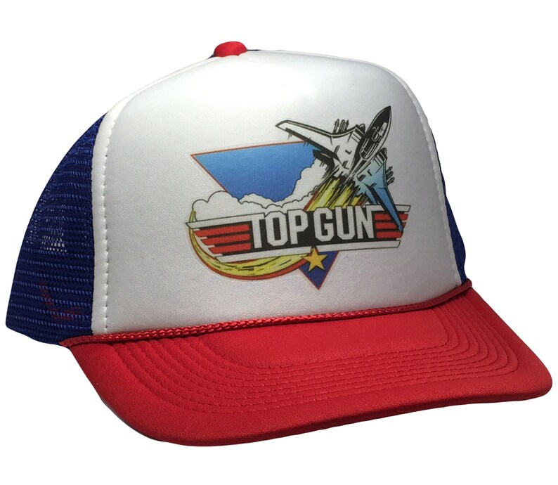 Vintage Top Gun Trucker Hat adjustable snapback 80s Movie Hat Etsy