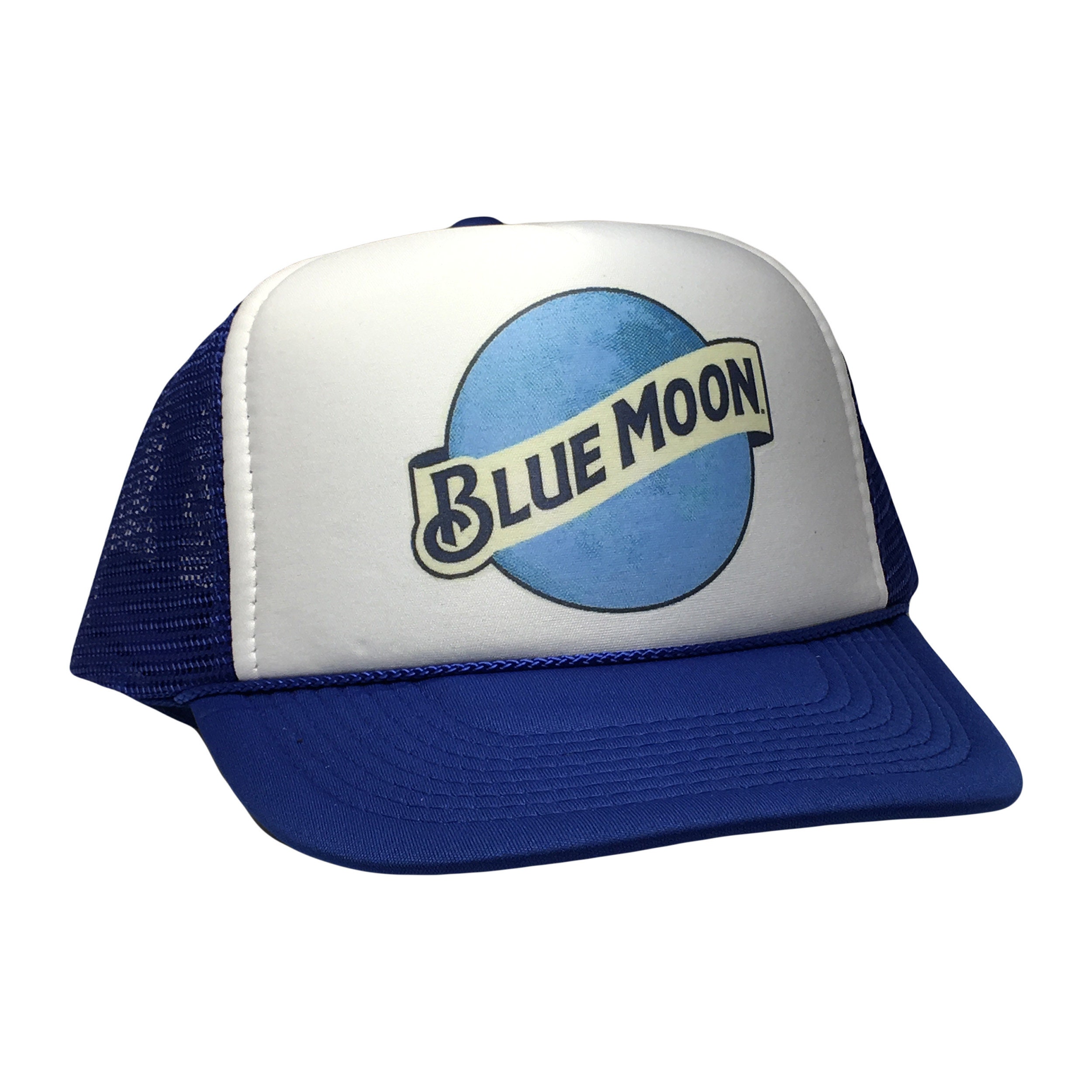 Vintage Blue Moon Beer Hat Trucker 80s 