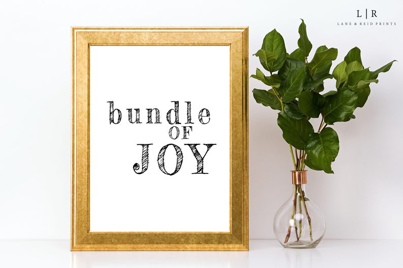 Bundle of Joy. Printable Quotes. Nursery Wall Art. Baby Room Etsy