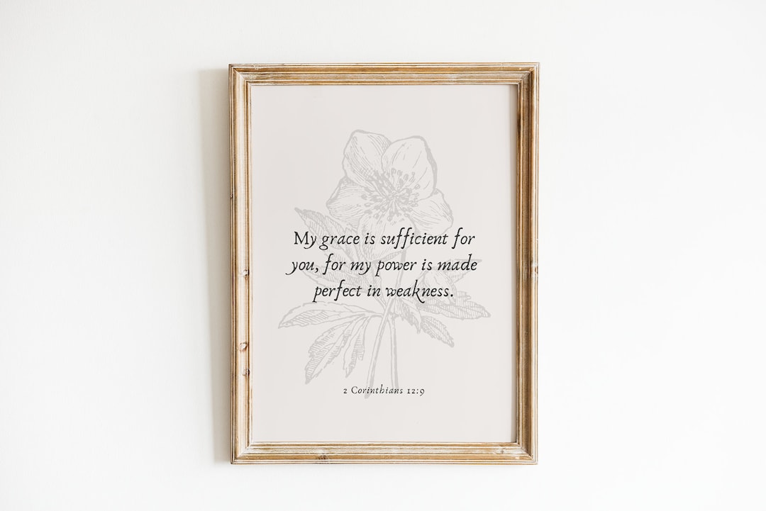 My Grace is Sufficient Wall Art. 2 Corinthians 12:9. Minimalist ...