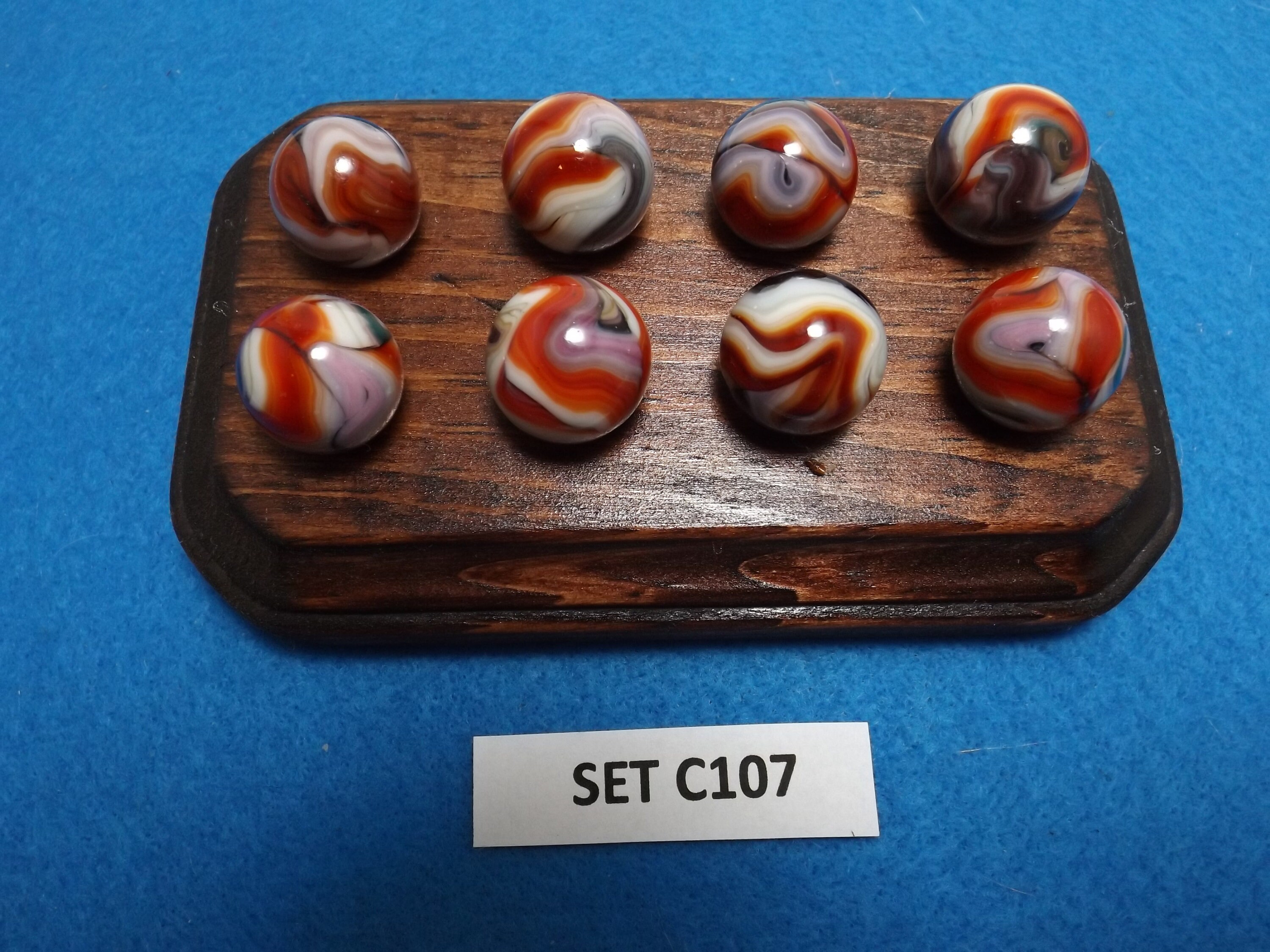 Beautiful set of Jabo classic 3/4 marbles on oak Etsy