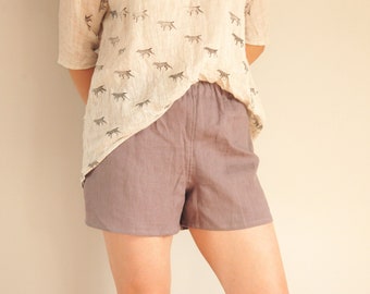 Linen pajama shorts | Womens linen pajama shorts | Plus size linen clothing | Womens linen pajama | Linen sleepwear