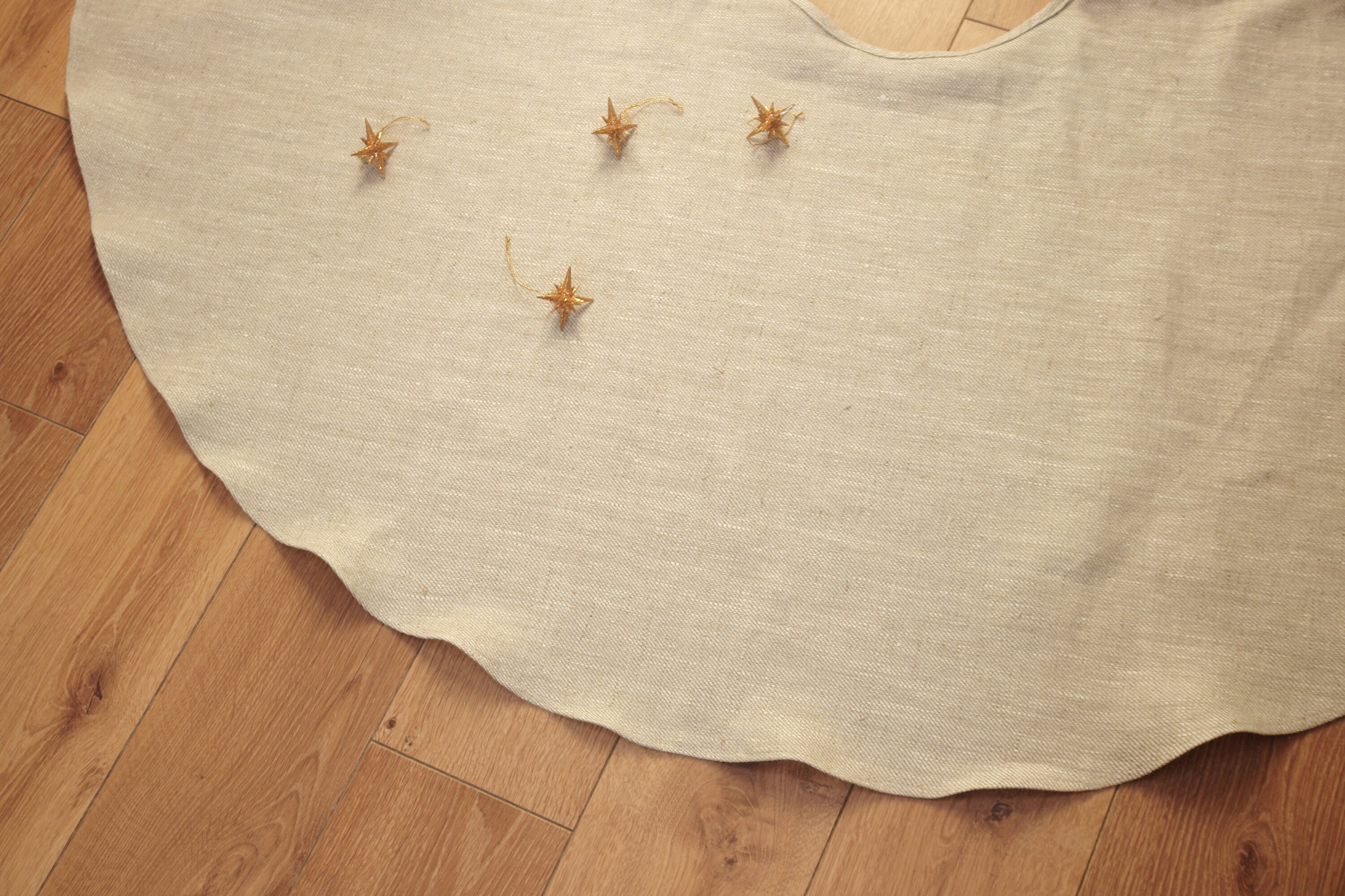 Linen Christmas tree skirt Christmas décor Etsy