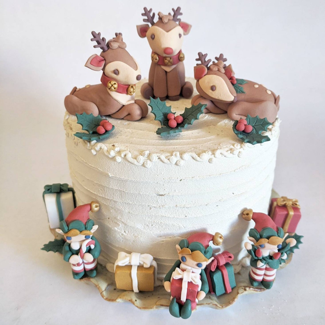 Fondant Christmas Cake Toppers READY TO SHIP Etsy