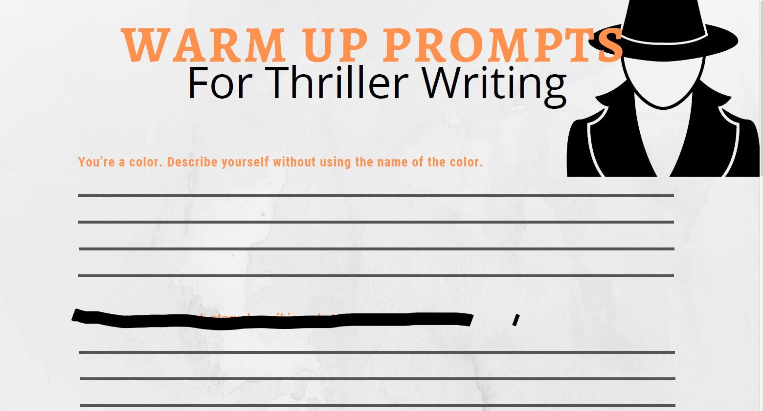 thriller creative writing examples