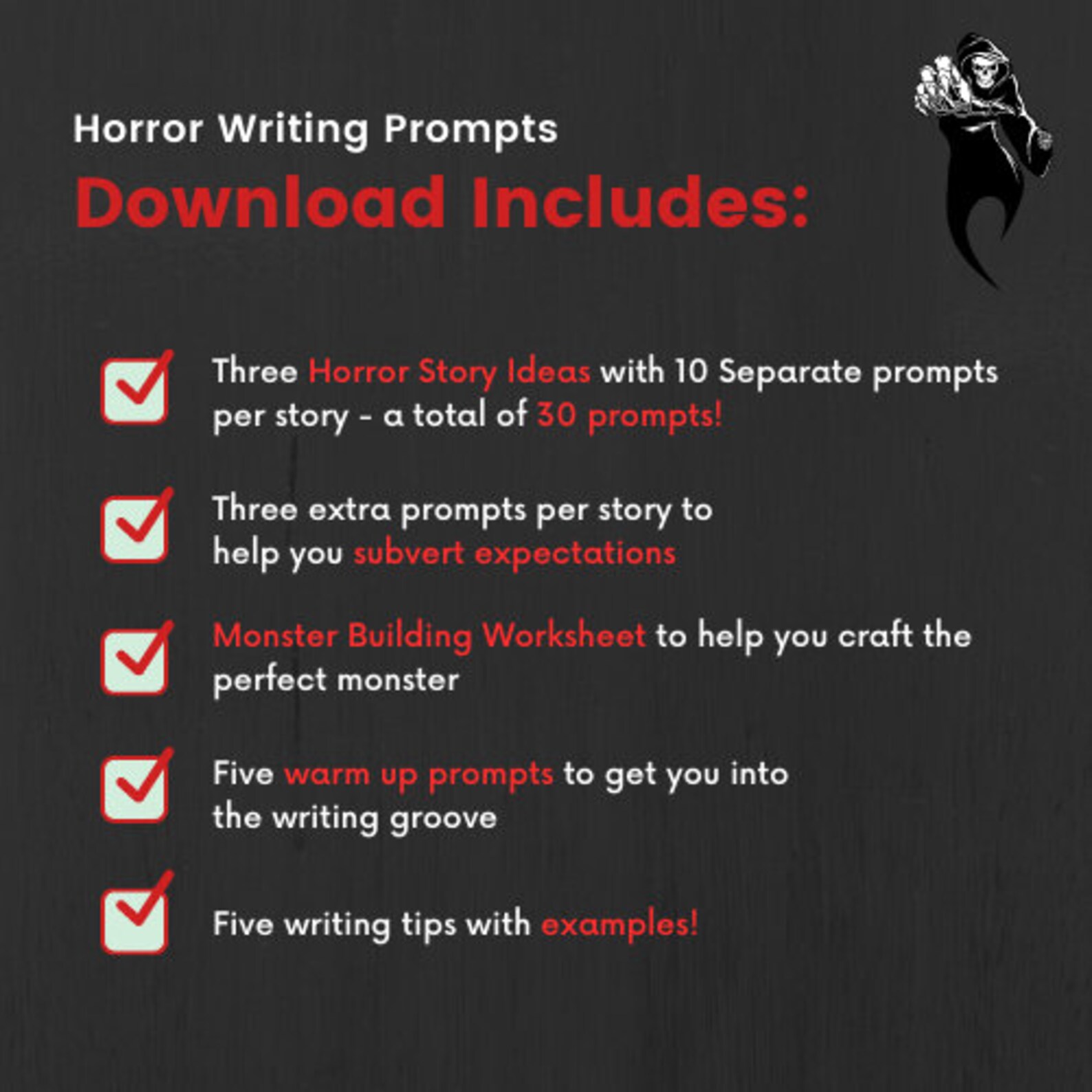 Horror Writing Prompts Etsy