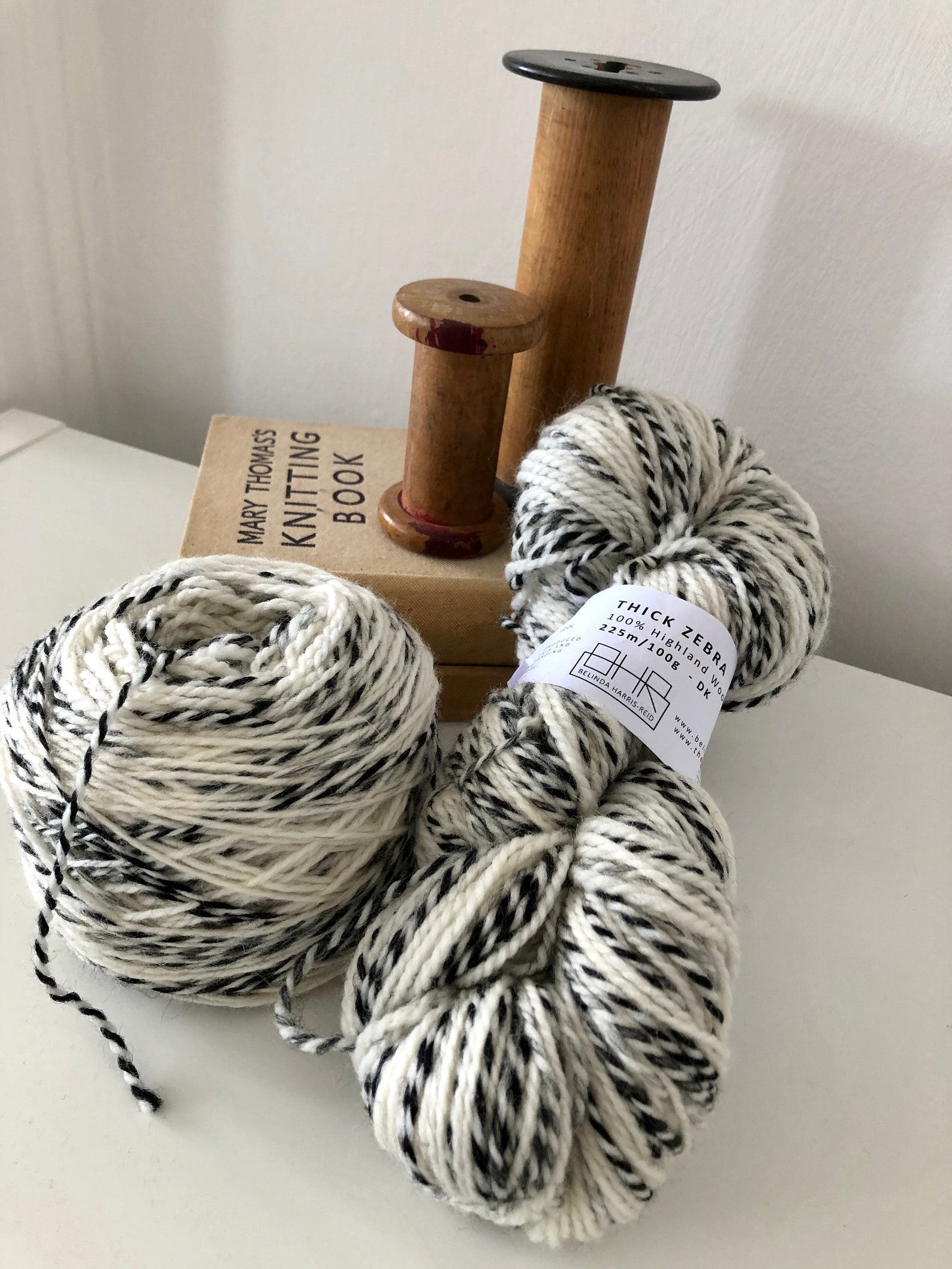 Wool Yarn 100 Highland Wool Twisted Black and Undyed Etsy