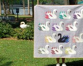 Modern Swans Handmade quilt