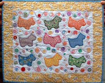 Scotty Dogs and Bouncing Balls Vintage Look Wall Art Wall Hanging