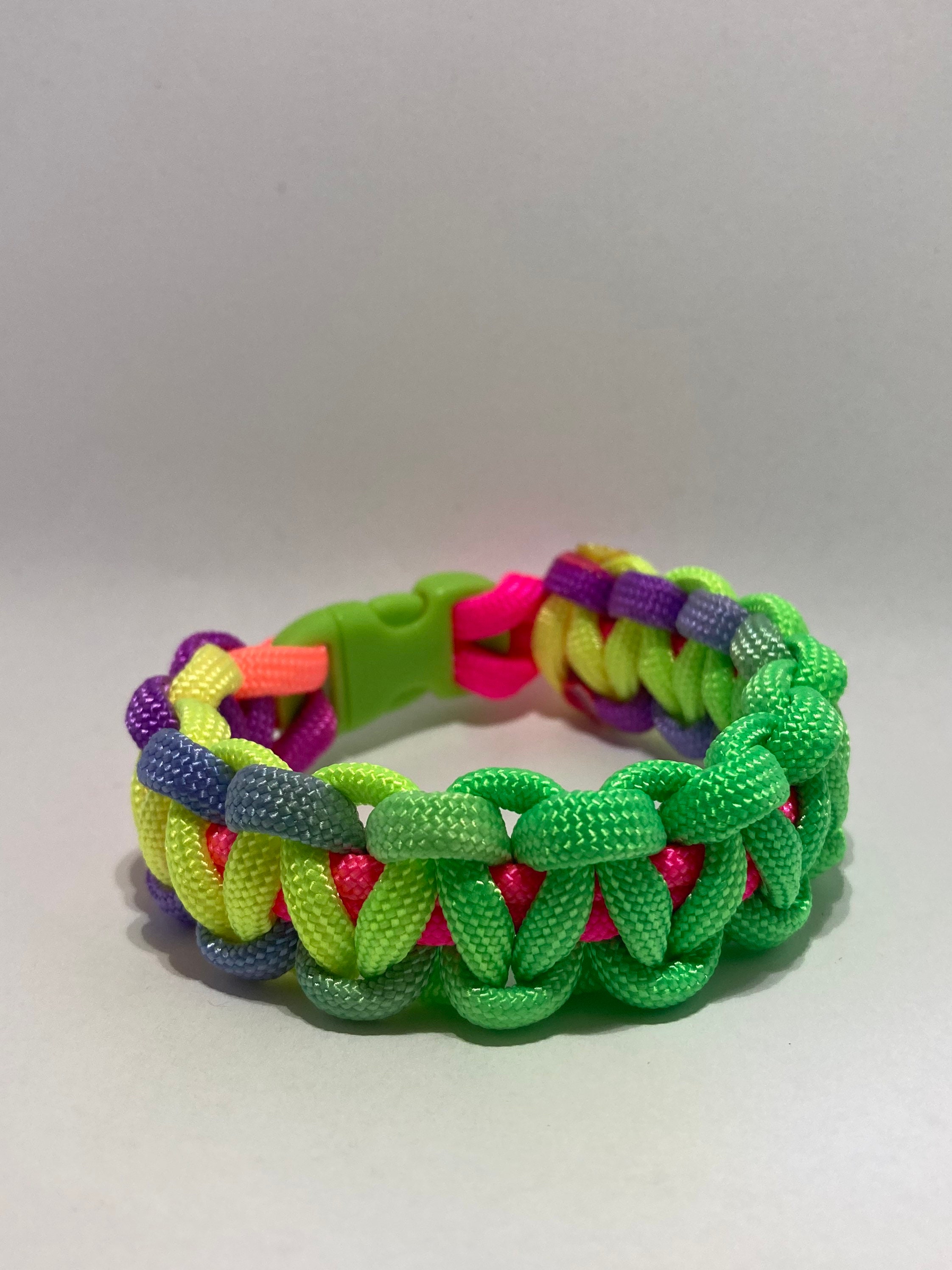 Neon Rainbow Paracord Bracelet Etsy